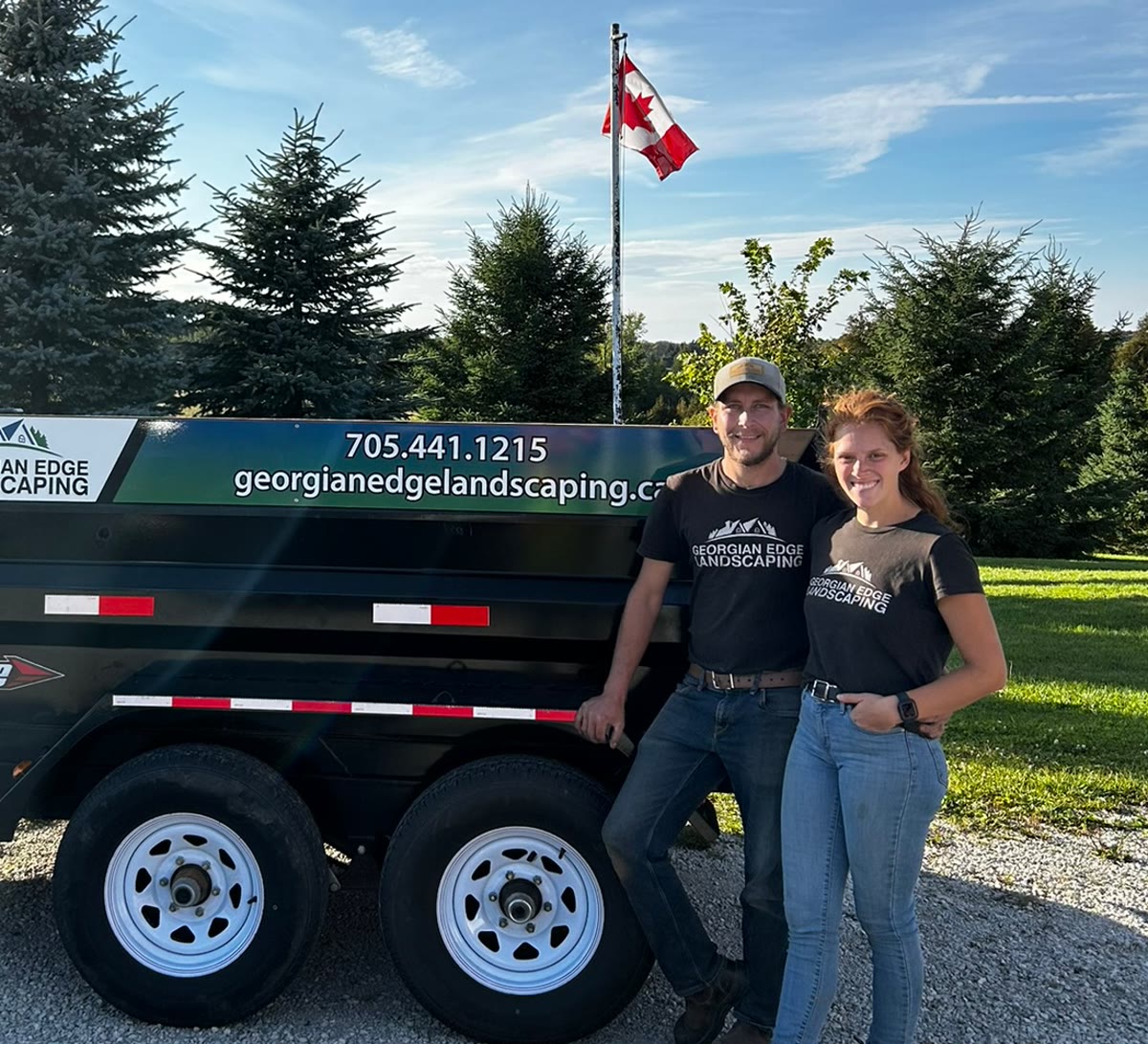 Stephen and Kassidy from Georgian Edge Inc. beside the Georgian Edge trailer